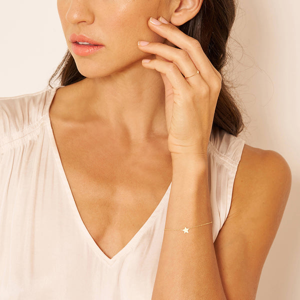 14k Flat Star Women's Bracelet