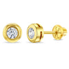 14k Gold Halo Clear CZ Women's Earrings