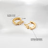 14k Gold Beaded Hoop Clear CZ Women's Earrings