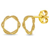 14k Gold Twisted Rope Open Women's Earrings