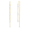 14k Gold Dangled Pearl Women's Earrings