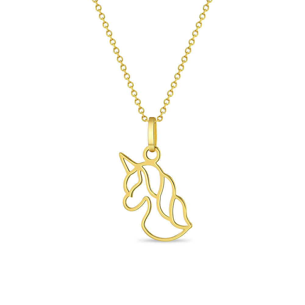 Personalised Gold & Sterling Silver Unicorn Necklace | Hurleyburley