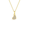 14k Gold Tiny CZ Encrusted Heart Clear Baby / Toddler / Kids Pendant/Necklace