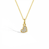 14k Gold Tiny CZ Encrusted Heart Clear Baby / Toddler / Kids Pendant