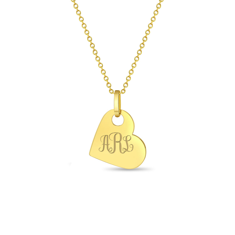 14k Gold Polished Tilted Heart Kids / Children's / Girls Pendant/Necklace