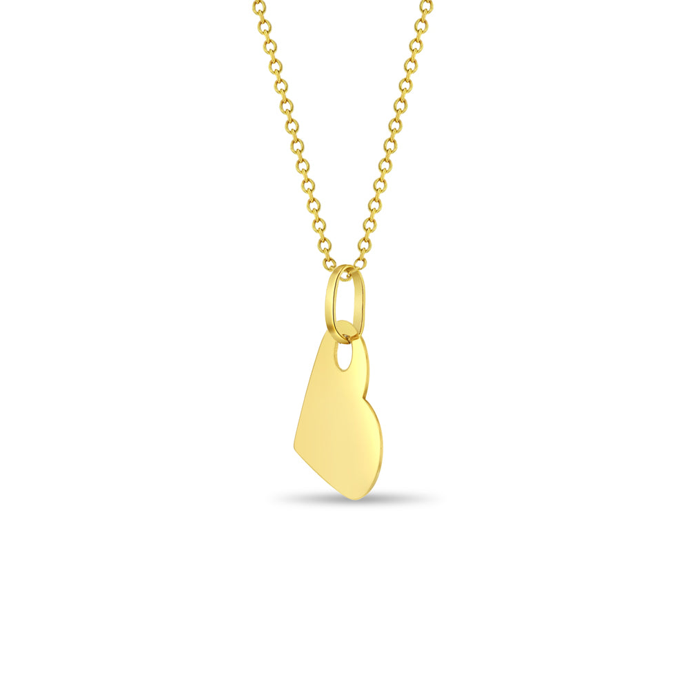 Kay Diamond Accent Tilted Heart Necklace 10K Yellow Gold 18
