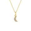 14k Gold Pave Moon Women's Pendant/Necklace