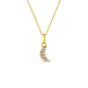 14k Gold Pave Moon Women's Pendant