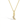 14k Gold Pave Moon Women's Pendant
