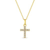 14k Gold Pave Tiny Cross Women's Pendant/Necklace