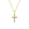 14k Gold Pave Tiny Cross Women's Pendant