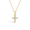 18k Gold Clear CZ Cross Baby / Toddler / Kids Pendant