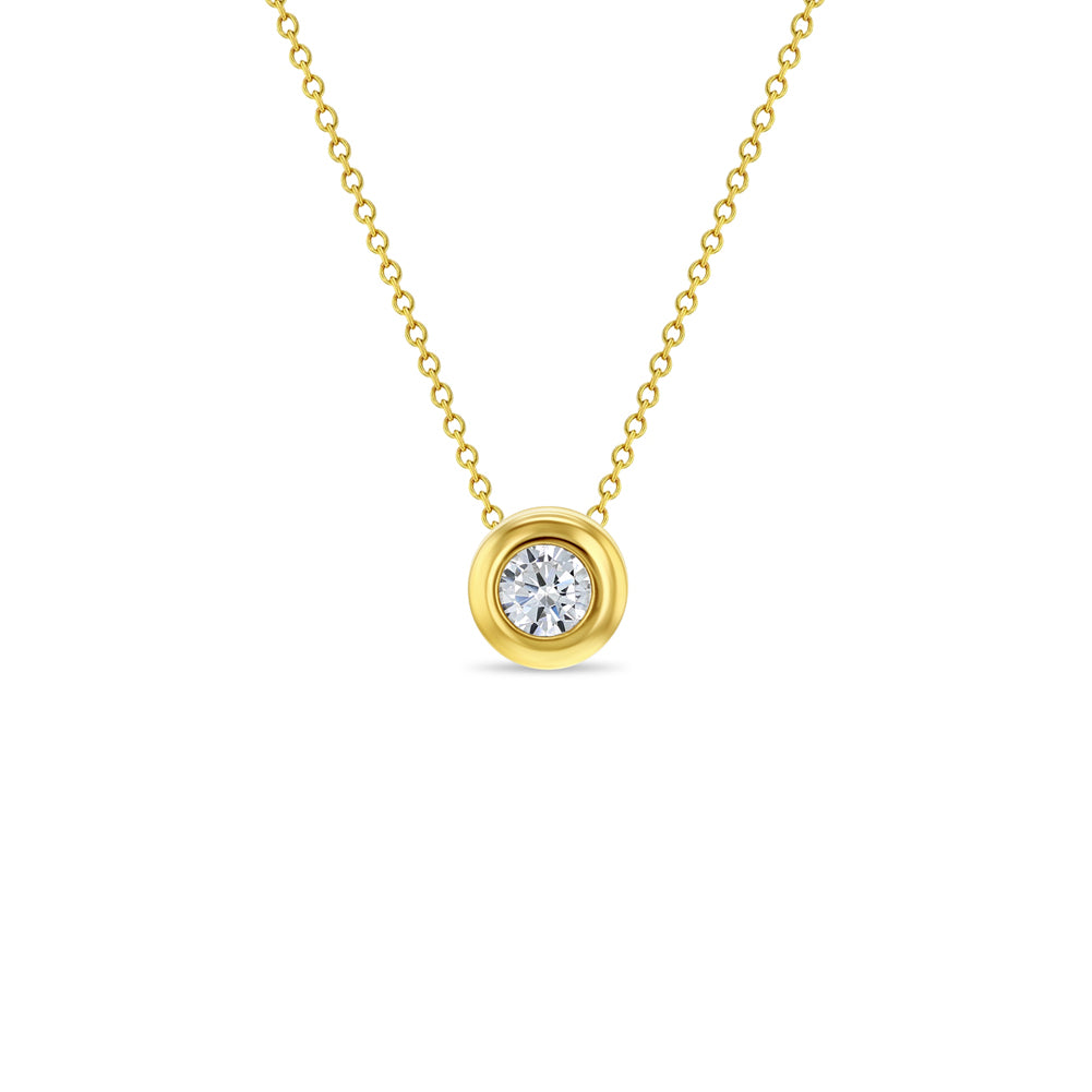 14k Gold Radiant Clear CZ Women's Pendant/Necklace