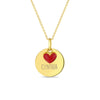 14k Gold Enamel Heart Engravable Red Kids / Children's / Girls Pendant/Necklace