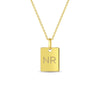 14k Gold Square Engravable Kids / Children's / Girls Pendant/Necklace