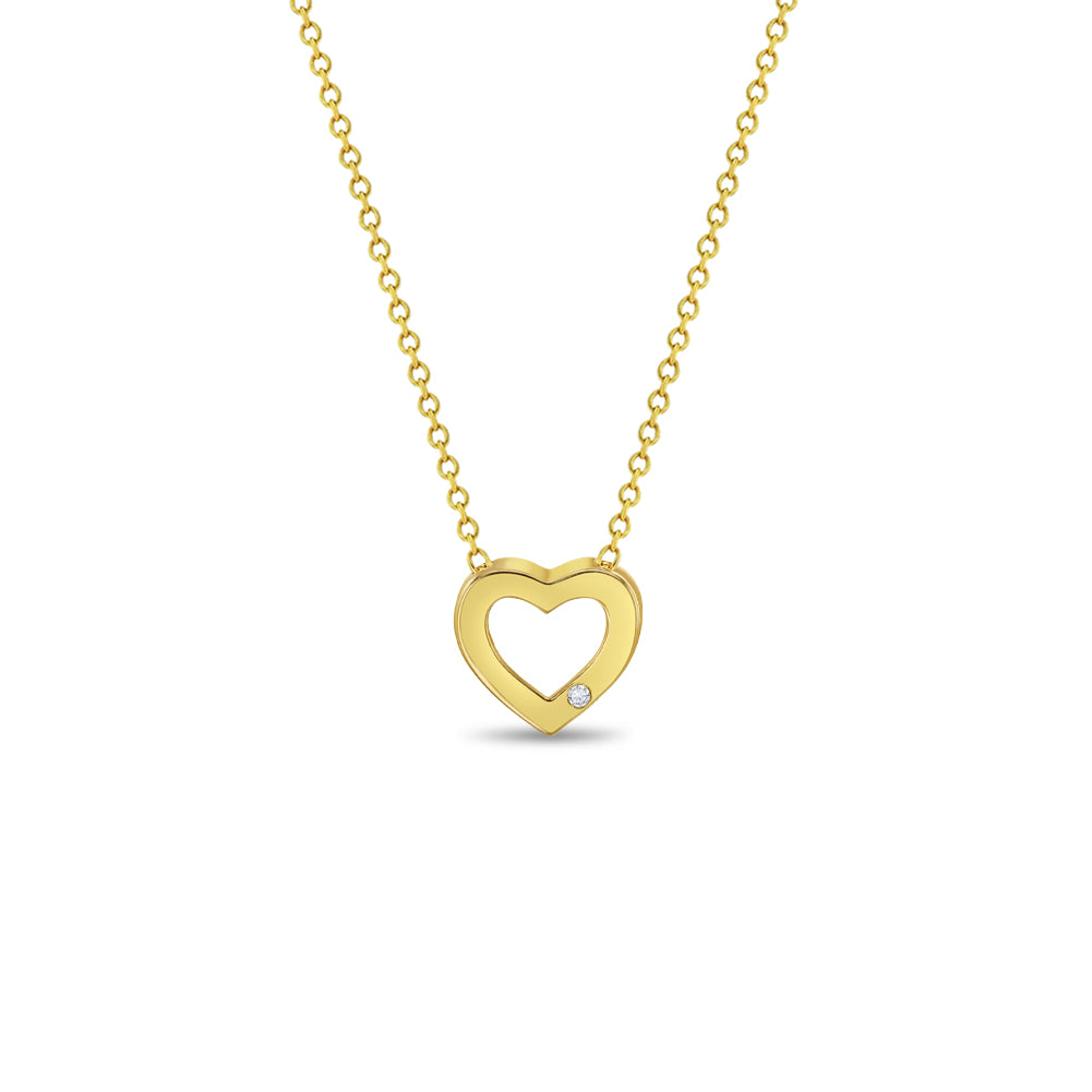 14k Gold Chain Through Heart Kids / Teen Pendant/Necklace