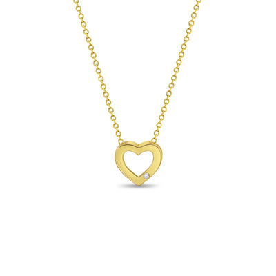 14k Gold Chain Through Heart Kids / Teen Pendant/Necklace