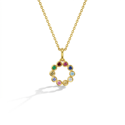 14k Gold Multicolored Openwork Kids / Girls Pendant