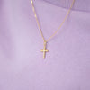 14k Gold Stick Cross Toddler / Kids / Boys Pendant/Necklace