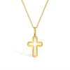 14k Gold Curved Cross Kids / Boys Pendant