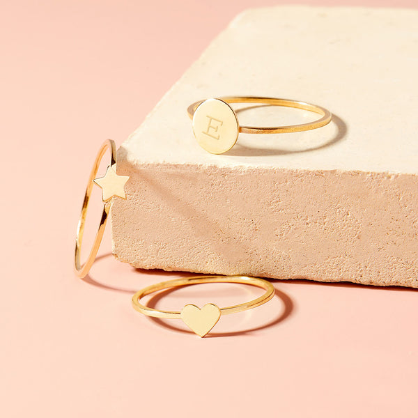 14k Dainty Star Girls Rings