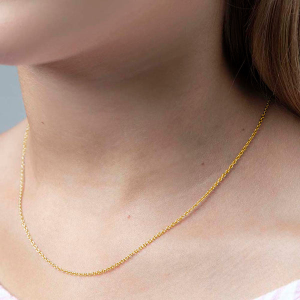 14k Classic 1mm Link Children's Necklace