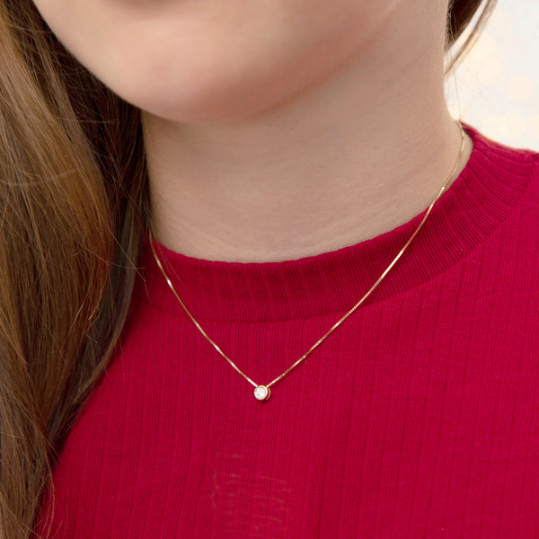 14k Classic 1mm Box Children's Necklace